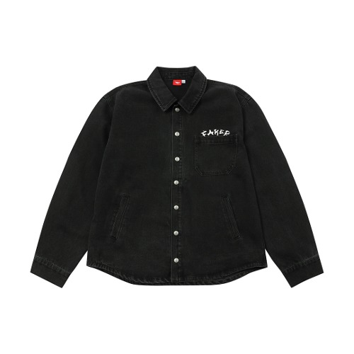 Faker Denim Shirt Jacket - Black
